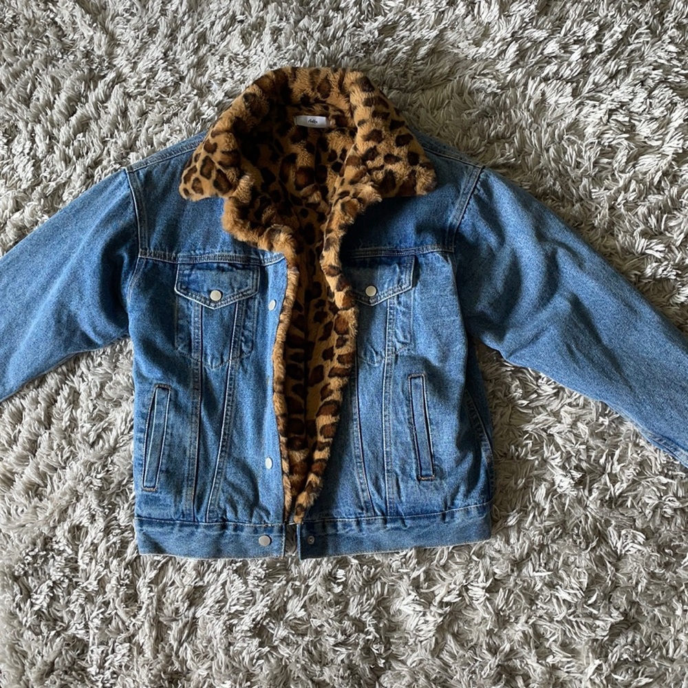 Adika leopard print jean jacket